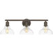 Carver 3 Light 28 inch Rubbed Bronze Bath Vanity Wall Light